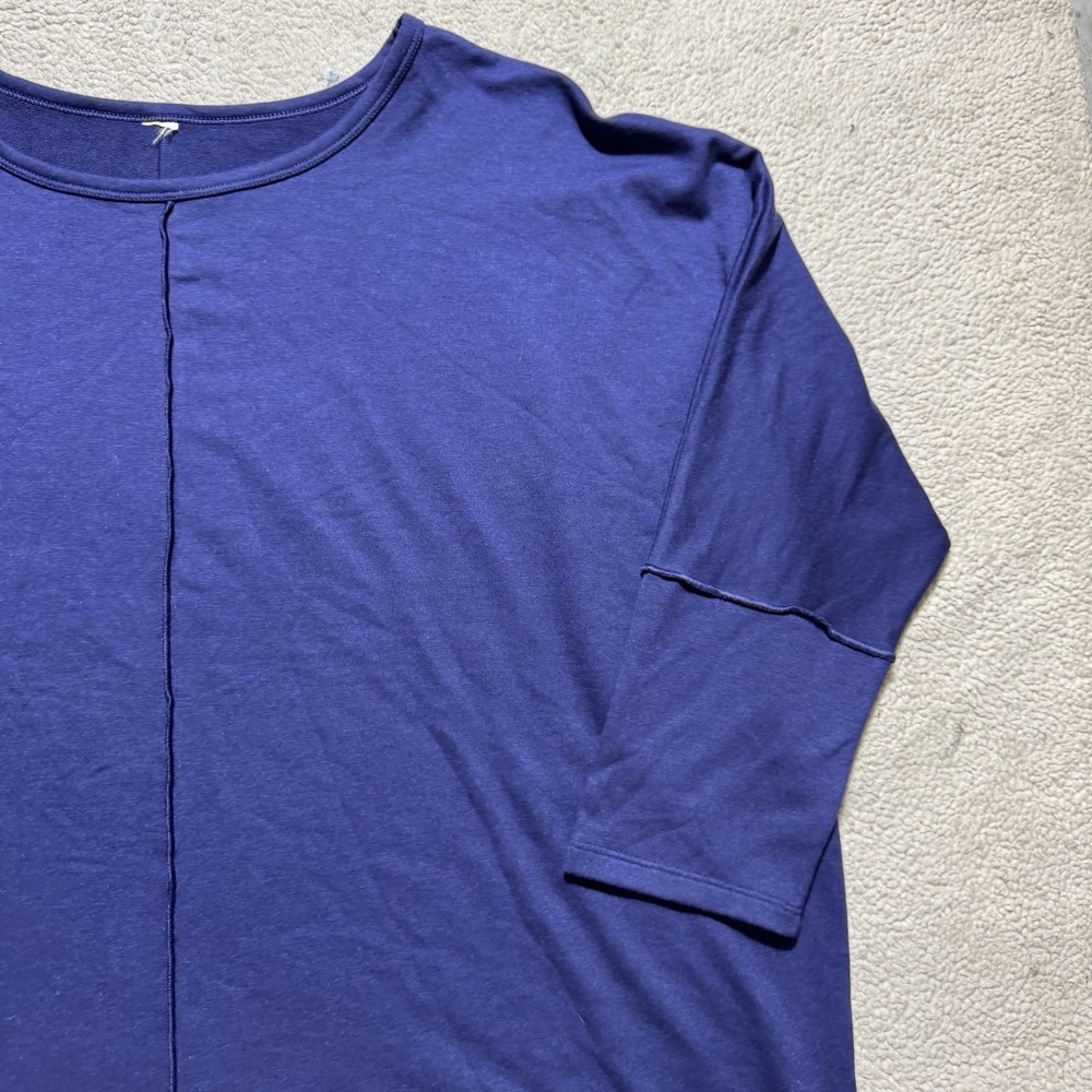 Spanx Sweatshirt Womens 1X Blue Dolman Sleeve Oversized Relaxed Boyfriend Top - Picture 8 of 12
